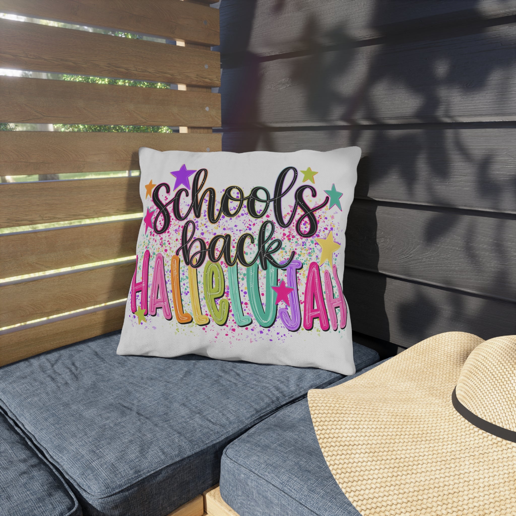 Schools Back Hallelujah Outdoor Pillow
