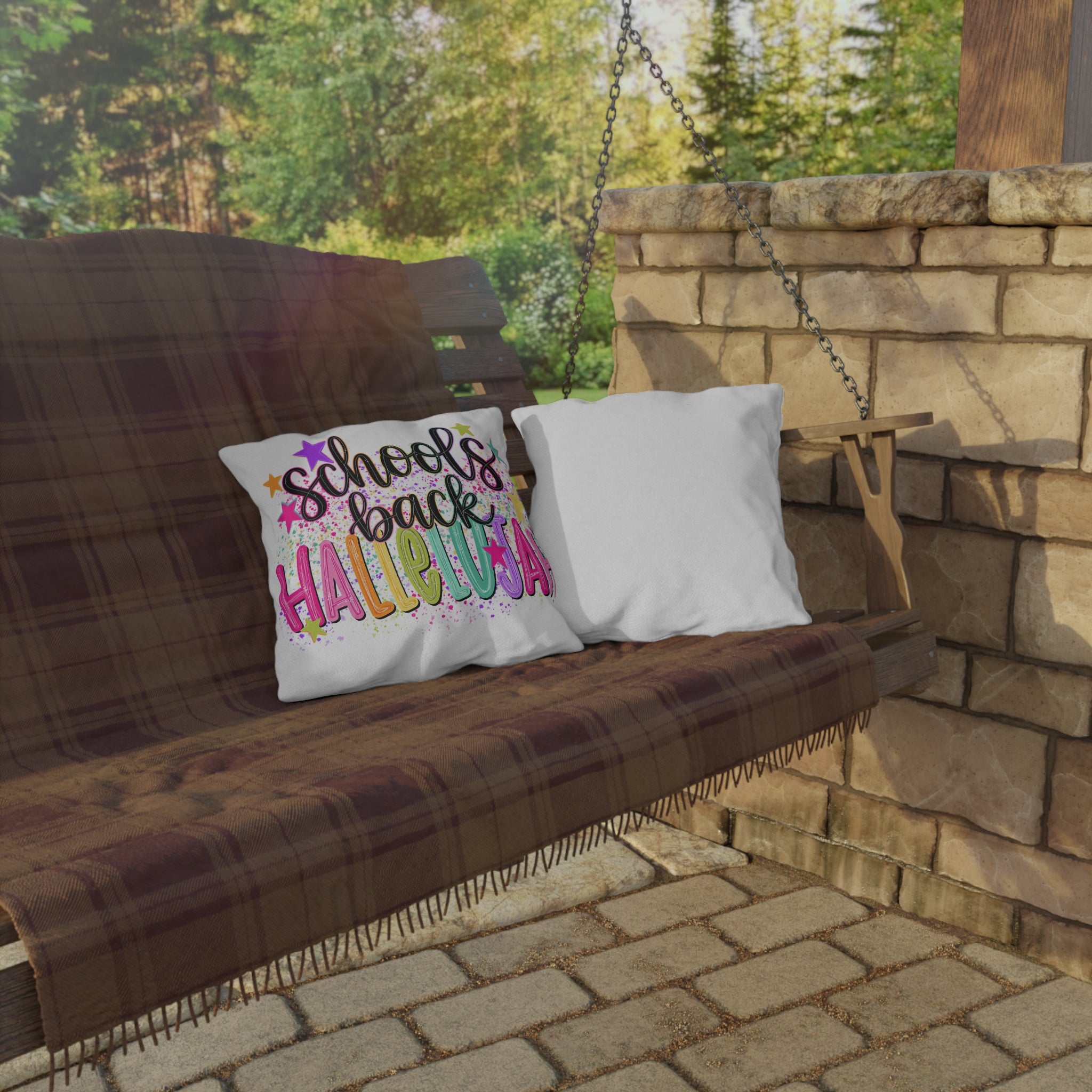 Schools Back Hallelujah Outdoor Pillow